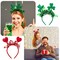 2 Pcs Valentine's Day St. Patrick's Day Headbands Set Sequin Heart and Green Clover Glittery Hair Accessories for Women Men Party Gift Decoration